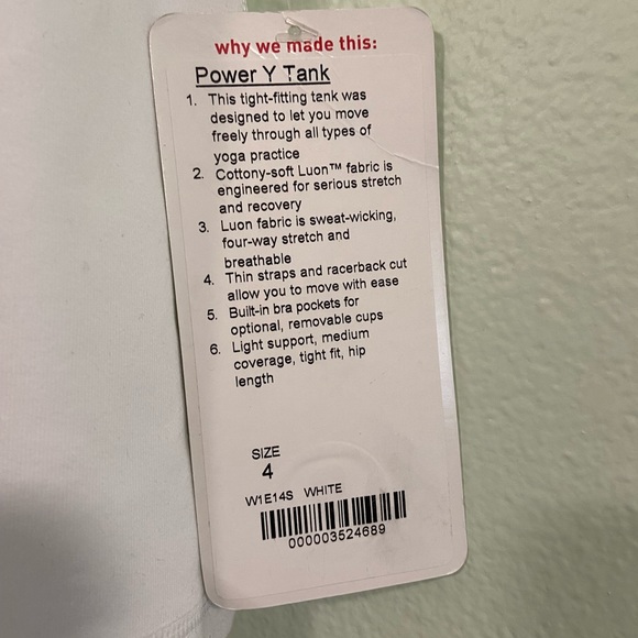 NWT Lululemon Power Y Top - Picture 9 of 10